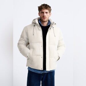 NEW Zara Men Quilted Puffer Jacket Size L